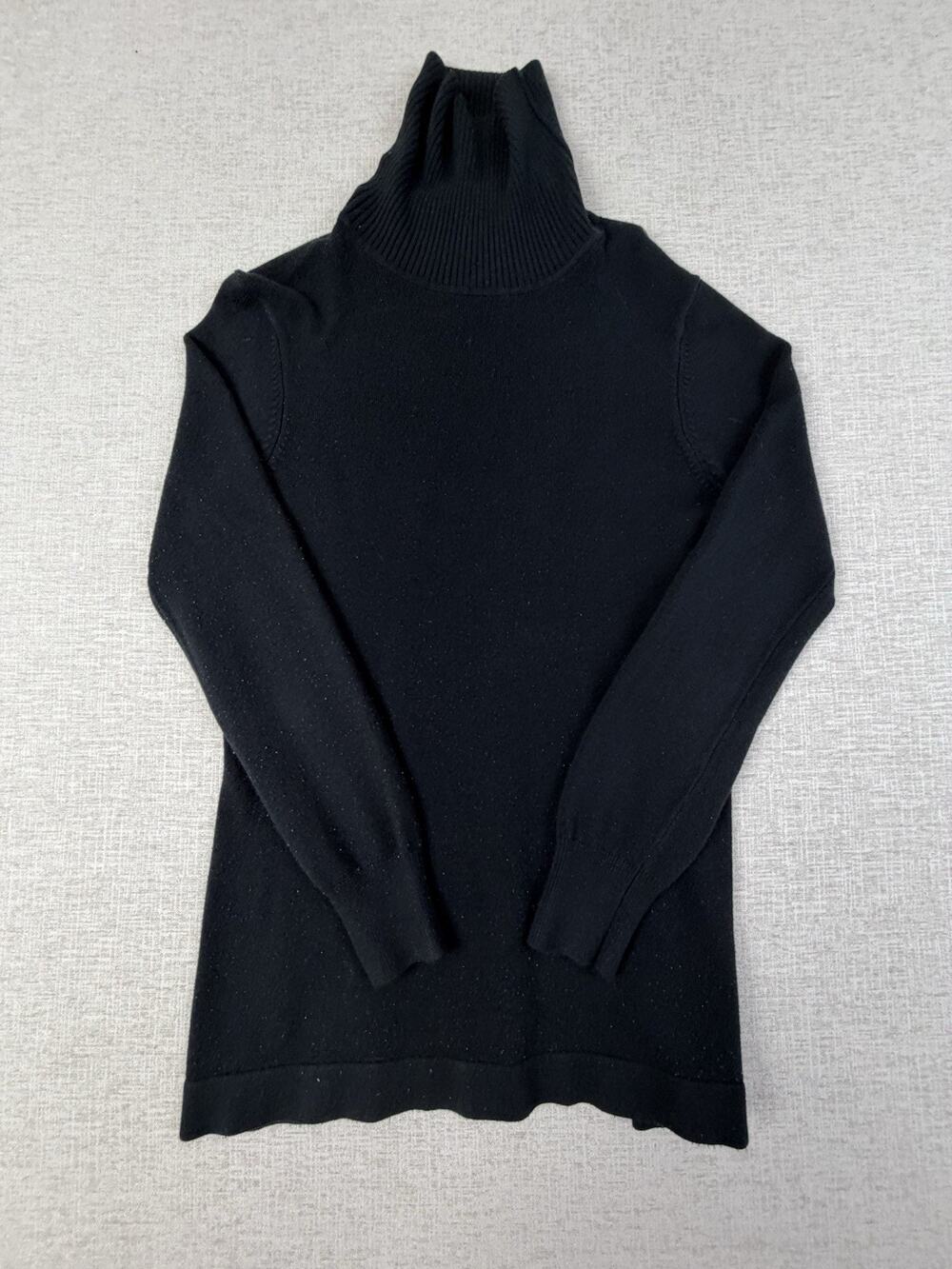 French Connection Women’s XL Black Turtleneck Sweater Tunic Long Sleeve Stretch